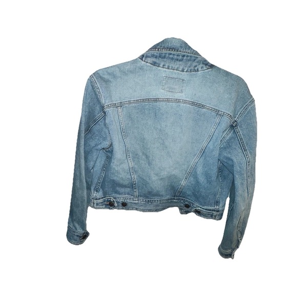 Vtg 90s Y2K Levi's Denim Jean Jacket Medium Cropped Women's Made In USA - Picture 3 of 4